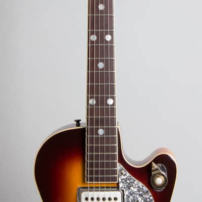 Premier  Bantam Deluxe E-704 Arch Top Hollow Body Electric Guitar (1958), ser. #1422, black tolex hard shell case. image 8