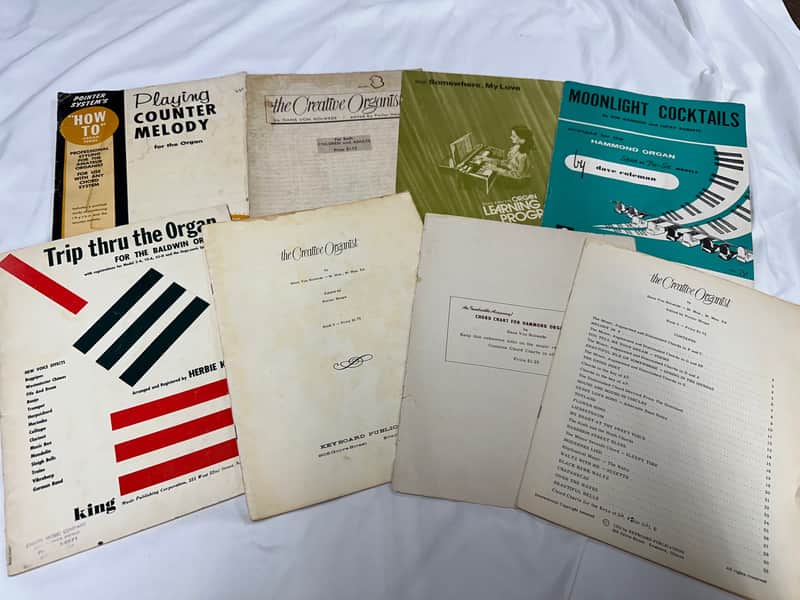 Lot of 17 Old Vintage Organ Books & Sheet Music Creative Organist, Moonlight Cocktails, Solo, Modern image 1