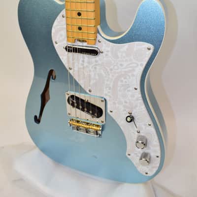 2017 Fender American Elite Telecaster Thinline Electric Guitar, Maple Fingerboard, Mystic Blue Ice w/ Case image 4