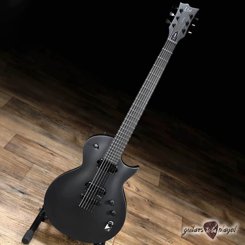 ESP LTD EC-1000 Baritone Fishman Fluence Guitar – Charcoal Metallic Satin image 1
