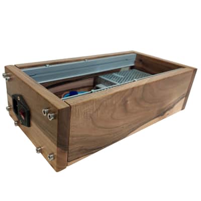 3U / 56hp Eurorack case LUNA • Rails + Threaded strips / Walnut / Powered image 3