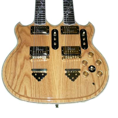 Ibanez 2670-NT Artwood Twin Doubleneck 6 and 12-String Guitar with Vine Fretboard Inlays Ash with Gold Hardware