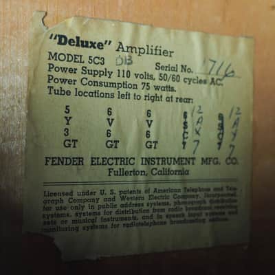 Fender Deluxe 1954 Tweed - 100% Original Collectible Condition image 18