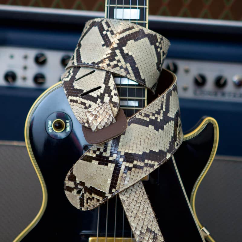 Real Snakeskin Python Custom Guitar Strap ~ Randy Rhoads Style image 1