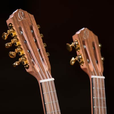Ortega HYDRA Custom Built Series Ovangkol Top Mahogany Double-Necks 4/8-String Acoustic-Electric Tenor Ukulele w/Gig Bag image 14