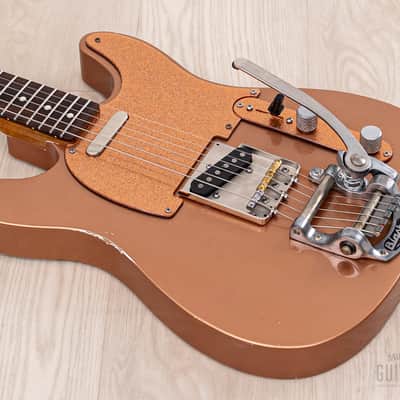 Snakehead T-Style Double Cutaway, MJT Body & Fender-Licensed Musicraft Neck, Copper Lacquer w/ Bigsby, Porter Pickups, Case image 10