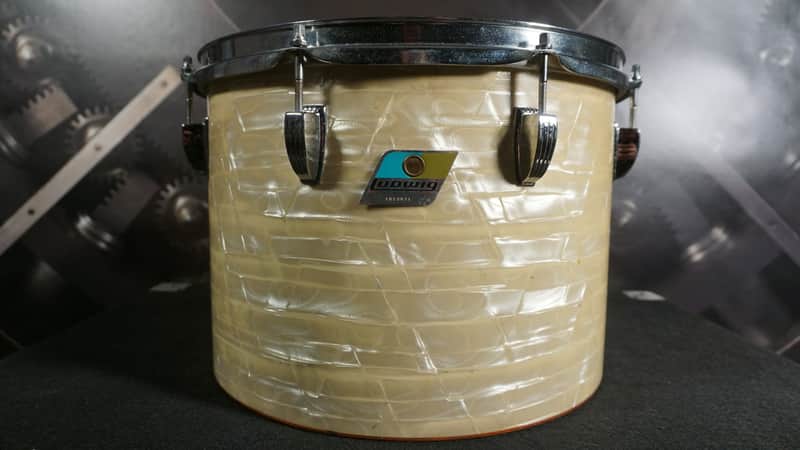Ludwig Concert Tom 14" Diameter x 10" Depth 1970s - White Perloid image 1
