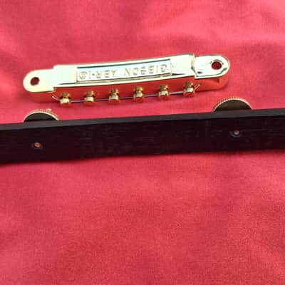 Inlaid ebony Bridge  for Gibson L-5 and high end Archtops Mid 70's - Ebony/Gold image 6