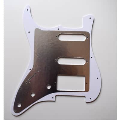 White Stratocaster SSH Pickguard , 3ply 11holes image 6