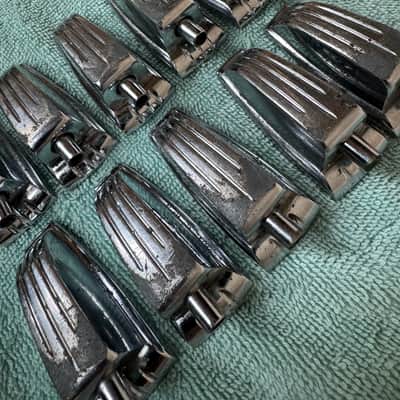 Ludwig Lot of 10 Vintage WFL Large Classic Bass Drum or Tom Lugs #001 50s - Chrome image 3