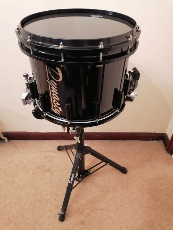 Dynasty 14"x12'' DFX Marching Snare (P01-DFX14) with stick bag and Dynasty Stand image 1