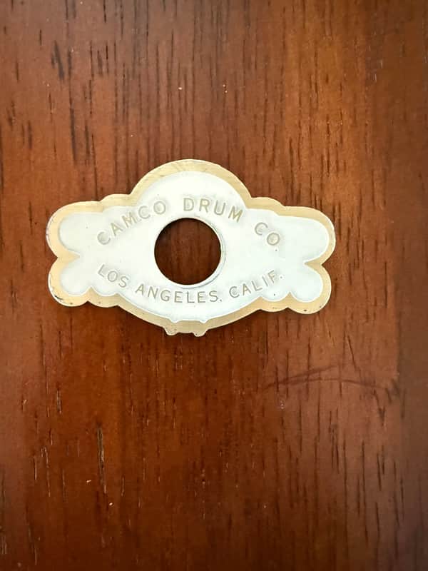 Vintage Camco L.A. Era Drum Badge, Outstanding Condition, Factory Original image 1