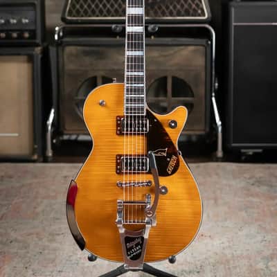 Gretsch G6134TFM-NH Nigel Hendroff Signature Penguin Electric Guitar - Amber Flame with Hardshell Case - Used image 2