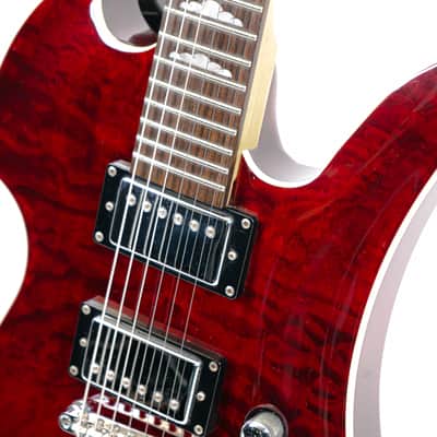 2011 B.C. Rich Mockingbird Masterpiece Translucent Red w/ Quilted Maple Top, Padded Gigbag image 4