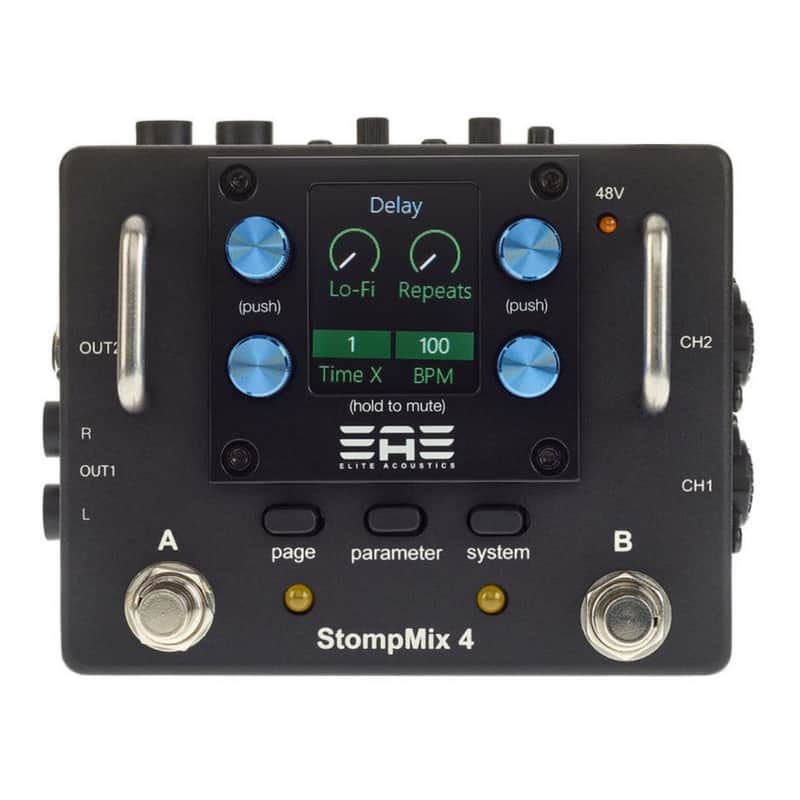 Elite Acoustics | EAE | StompMix 4 | 4Ch Digital Mixer Pedal | w/ DSP Gate, Compressor, EQ, Reverb & Delay - StompMix 4 ONLY image 1