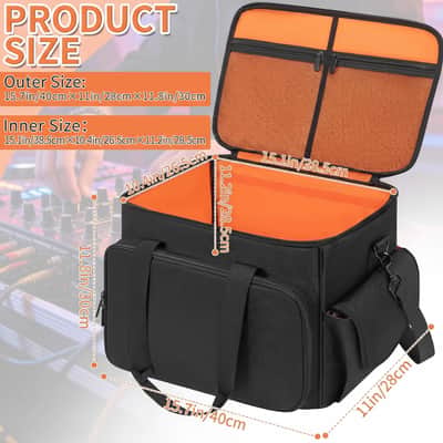 DJ Cable File Bag With Adjustable Dividers, Dj Gig Bag for Cables, Cords, DJ Gear, Sound Instrument and Accessories, Cable Organizer Bag 16L x 11W x 12H inch image 2