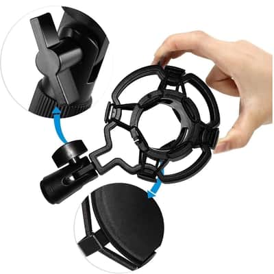 Podcast Mic Boom Arm Kit – Adjustable Desk Mount Scissor Arm with Pop Filter & Shock Mount image 5