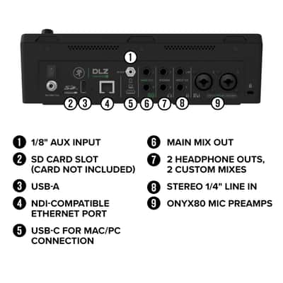 Mackie DLZ Creator XS Adaptive Digital Mixer for Podcasting, Streaming and YouTube with User Modes, Mix Agent Technology, Auto Mix, Onyx80 Mic Preamps image 8
