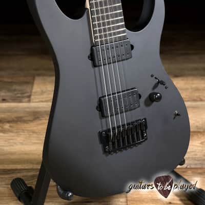 Ibanez RGIXL7 Iron Label 7-String Hardtail Guitar – Black Flat image 3