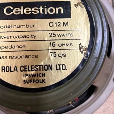 1971 Celestion G12M Greenback 16 Ohms 75hz image 2