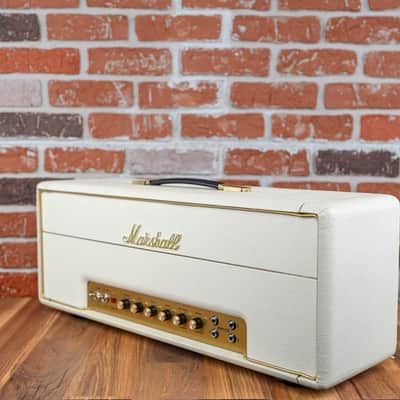 Marshall 1959SLP 35th Anniversary MK II Reissue 2-Channel 100-Watt Guitar Amp Head 1997 White w/ Matching 1960AX 4x12 Cabinet image 4