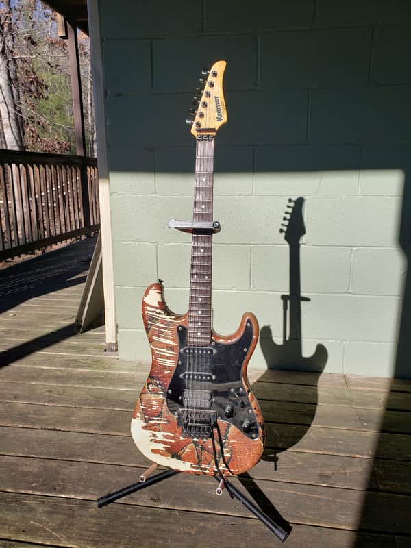 Lado 1988 Line Cracked Series with Custom Beveled/Scalloped Kramer Neck + German Schaler Floyd Rose Bridge image 1