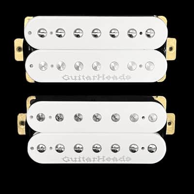 GuitarHeads PRIME-7 Humbucker Pickups - 7-STRING - Bridge/Neck Set of 2 - WHITE image 1