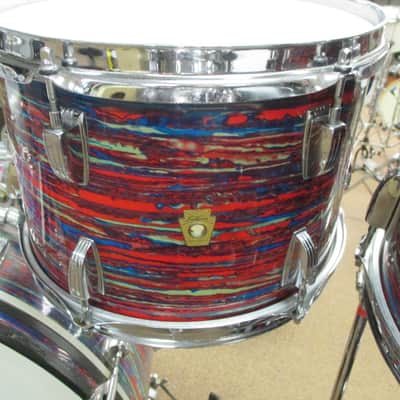 *Vintage* 1968 Ludwig Psychedelic Red Double Bass Drum Set image 8