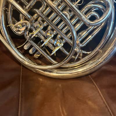 Holton H177 Farkas Professional Model Double French Horn 2010s - Clear-Lacquered Nickel-Silver image 7