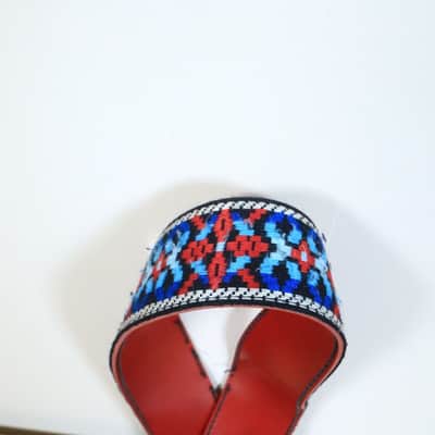 Vintage Ace Embroidered Guitar Strap Red White Blue Strap Clapton Hendrix image 6