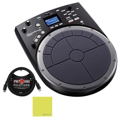 Roland HandSonic HPD-20 Digital Hand Percussion Controller Bundle with 6ft Pig Hog MIDI Cable & Polishing Cloth – 10in Pad with 13 Velocity-Sensitive Sections, 850 Sounds, Sampling & MIDI Integration