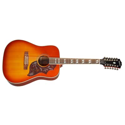 Epiphone Inspired by Gibson Hummingbird 12-String Acoustic Electric Guitar - Aged Cherry Sunburst Gloss image 3