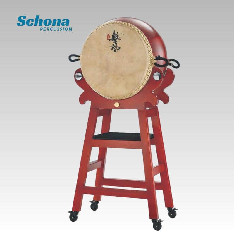 SCHONA 60/80/100/120cm Solid Wood 2-Tier Tang Drum Genuine Cowhide Jian Drum Traditional Chinese Folk Percussion Adult Stage image 1