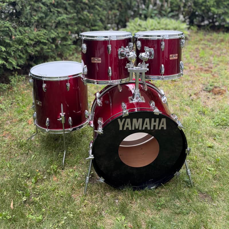 Yamaha 80s 8000 Tour Custom 4pc Drum Set Wine Red Made in Japan image 1