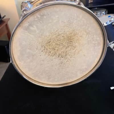 WFL Ludwig 9x13 Rack Tom wDrum Shop Chicago Sticker 1930’s/1940’s?? White Marine Pear image 6