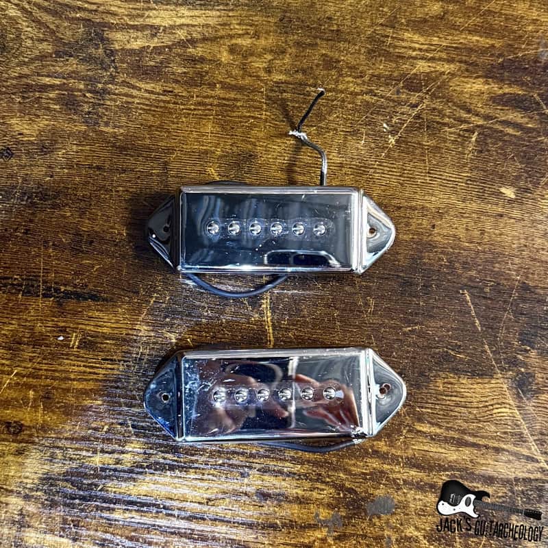 Epiphone P90 "Dog Ear" Electric Guitar Pickups (2010s - Chrome) image 1