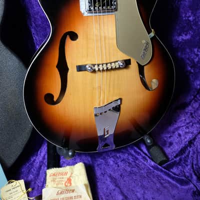 Rare Condition Gretsch 6124 Single Anniversary 1963 Shaded Golden Electric Guitar Hollowbody Sunburst Case Candy OHSC image 2