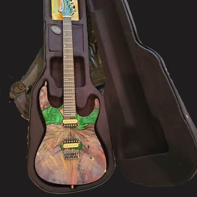 Leo Jaymz Monsoon Deluxe Electric Guitar – Burl & Resin Finish + Case – Pro Setup image 8