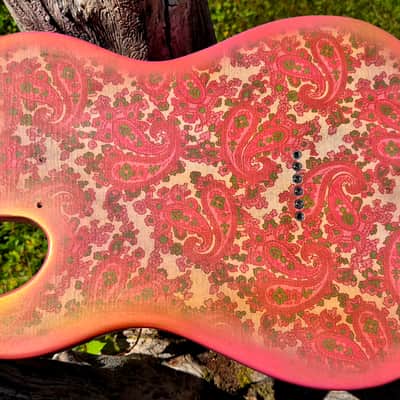 Pink Paisley Tele Body, Aged, Nitro , Alder image 2
