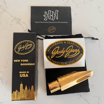 JodyJazz Hand Hammered (HH) 7* Bb Tenor Saxophone Mouthpiece - Gold Plated image 1