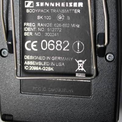 Sennheiser EM300 G2 B - True Diversity Receiver & SK100 G2 B - Body Pack Transmitter with Mic - 623-662 MHz - Black **used** image 12