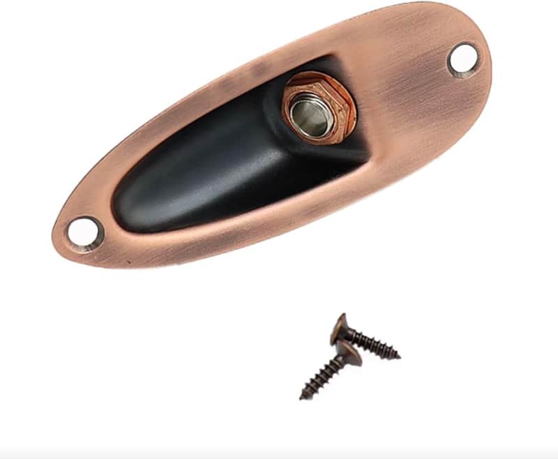 1/4 Guitar Jack Plate Socket Input Jack Socket Plate Output Loaded image 1