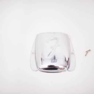 1973 Vintage Fender Jazz Bass F-Logo BRIDGE COVER Chrome JBass Guitar Original 1970's 1971 1972 1974 1975 1976 1977 1978 1979 image 2