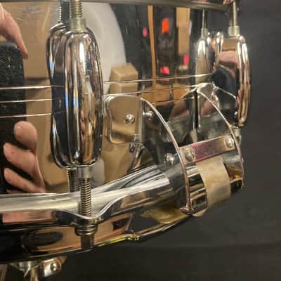 Slingerland - 5x14" Radio King 10-Lug Snare Drum. 1968–1972 - Chrome over Brass image 12
