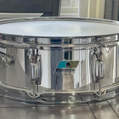 Ludwig 5x14 chrome over maple snare drum 1979 image 1