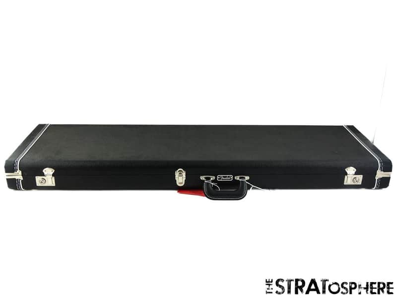 LEFTY Fender AV II American Vintage 1966 Jazz J Bass Black Tolex HARDSHELL CASE. image 1