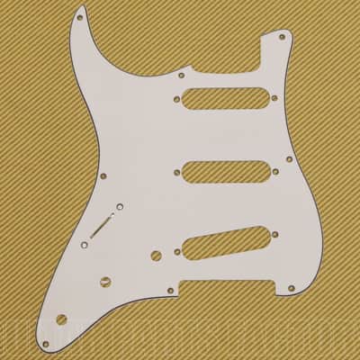 005-5434-000 Aged But New  White Lefty Squier by Fender Strat Pickguard Relic Project