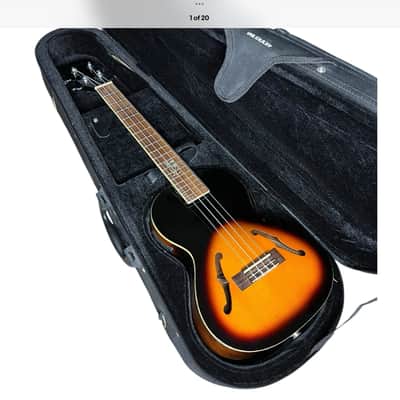 Kala KA-JTE Tenor Archtop Electric Ukulele TSB abalone Inlay 2012 - Tobacco Sunburst image 5