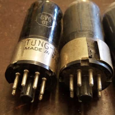 Raytheon etc. ONE (1) 6V6GT Beam Power AT1000 TESTED Vacuum Tubes greyglass metal base 6V6 Audio 1940-1946 image 1