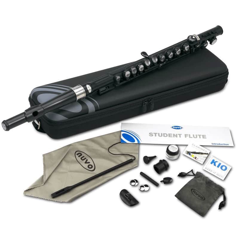 Nuvo N210SFBK Student Flute Kit w/ Straight Head, C-Foot, Case, Accessories image 1